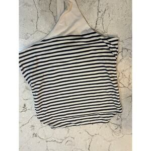 Nautical Blue and White Striped Sleeveless Bodysuit